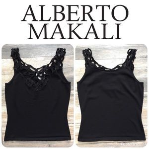 Alberto Makali Black Lace Detail Blouse